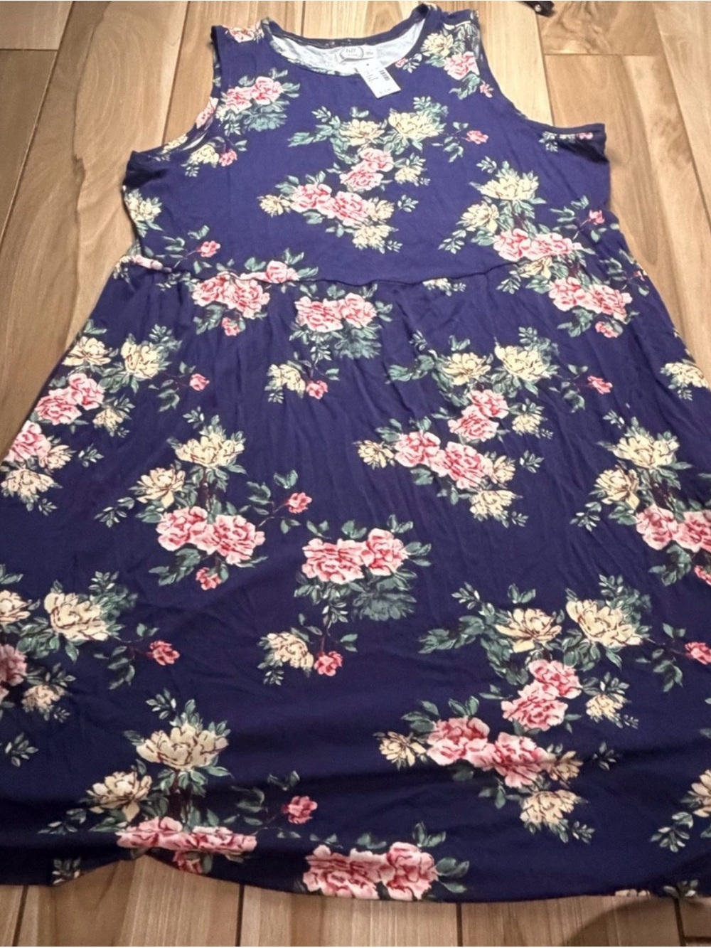 Maurice’s NWT Floral Sleeveless Dress - Navy with Pink & Cream Flowers